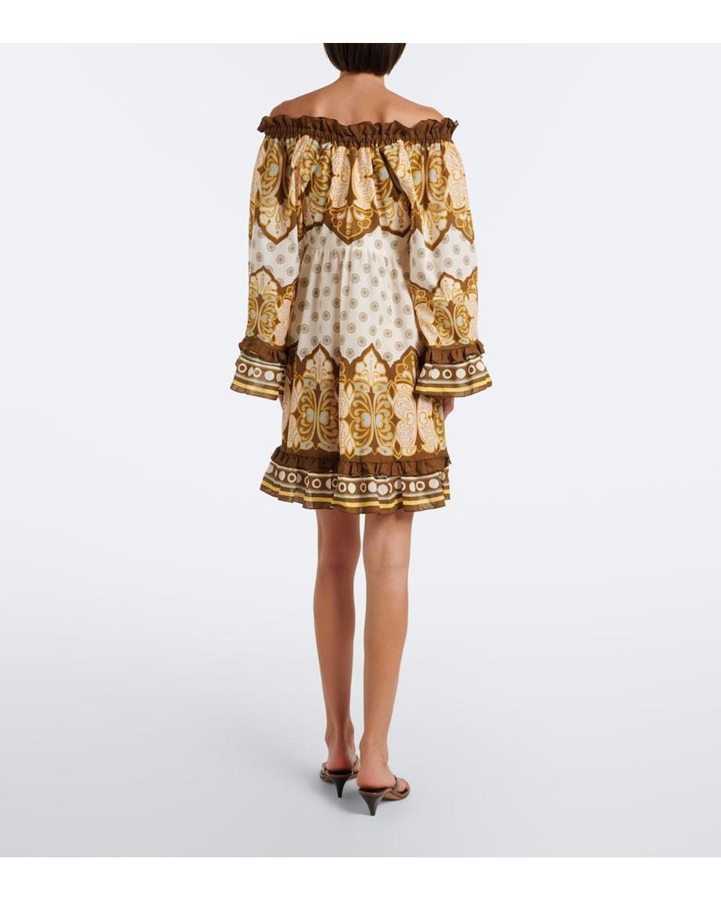 LaDoubleJ Metallic Placee Printed Cotton Minidress