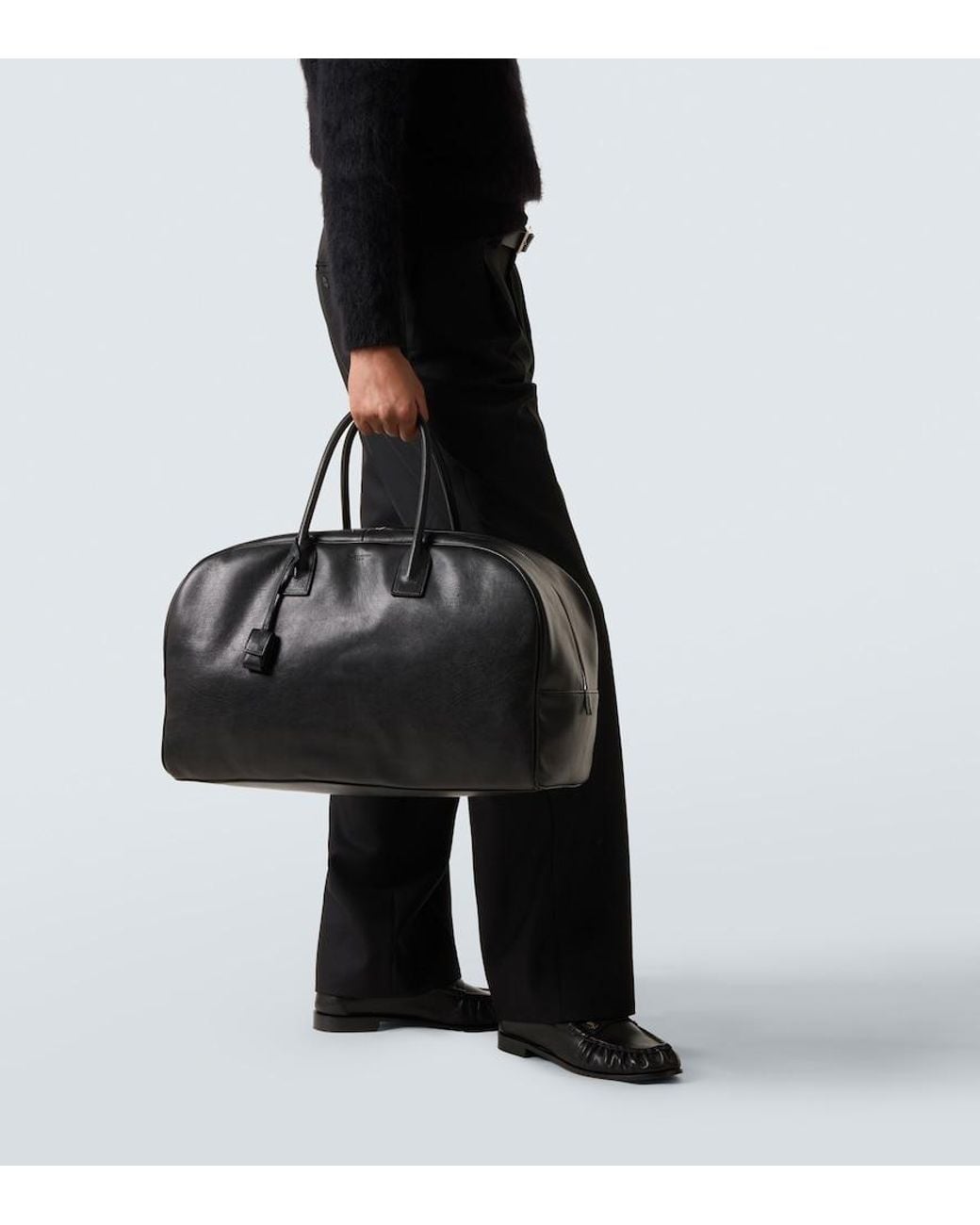 Saint Laurent Black Giant Leather Duffel Bag for men
