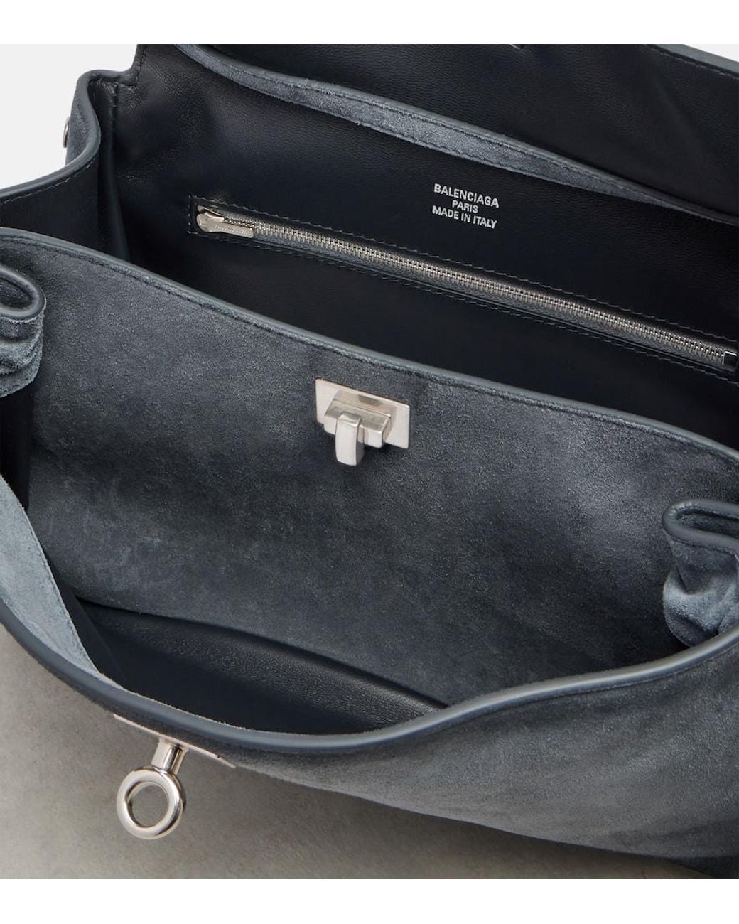 Balenciaga Blue Rodeo Small Suede Top-Handle Bag