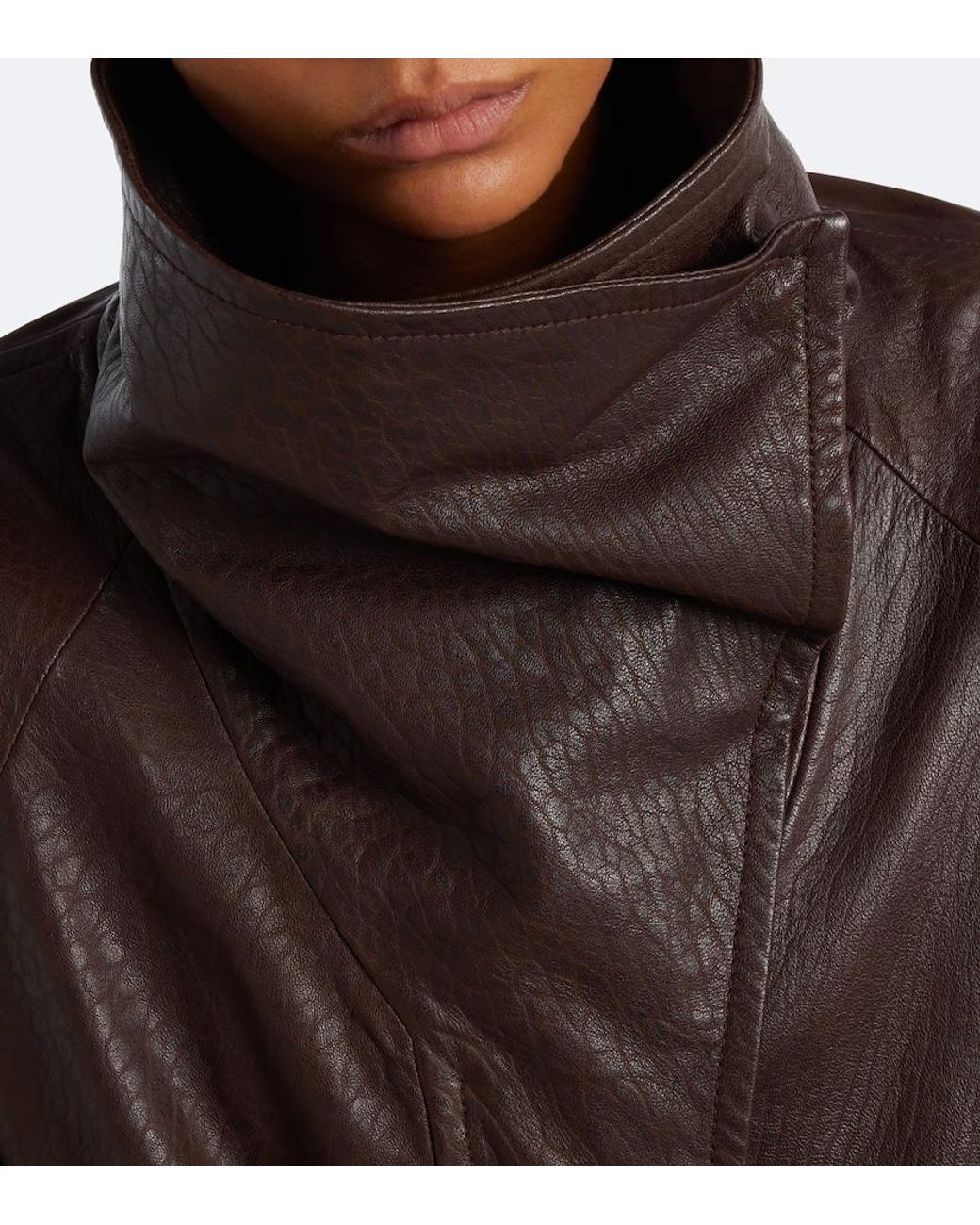 Sportmax Brown Belted Leather Jacket