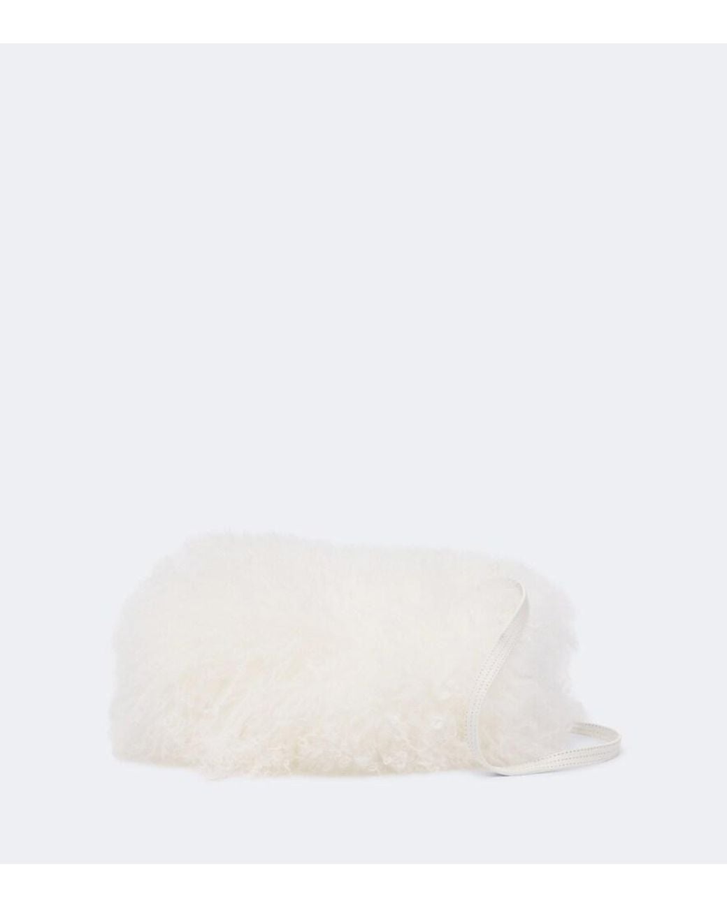 Yves Salomon White Manchon Small Shearling Crossbody Bag