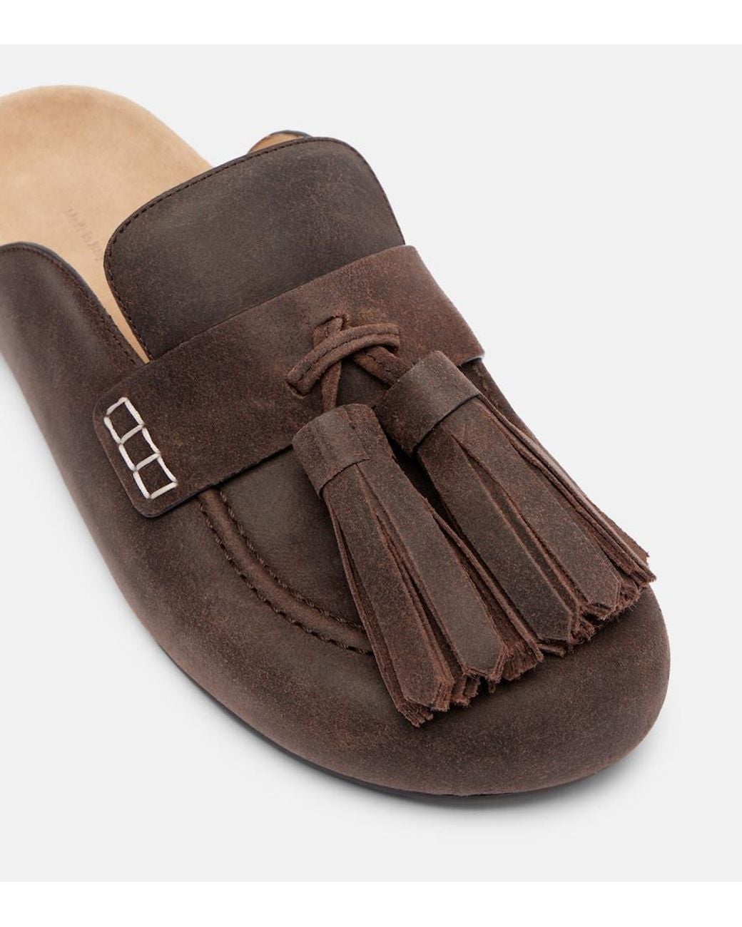 J.W. Anderson Brown Tassel Suede Mules