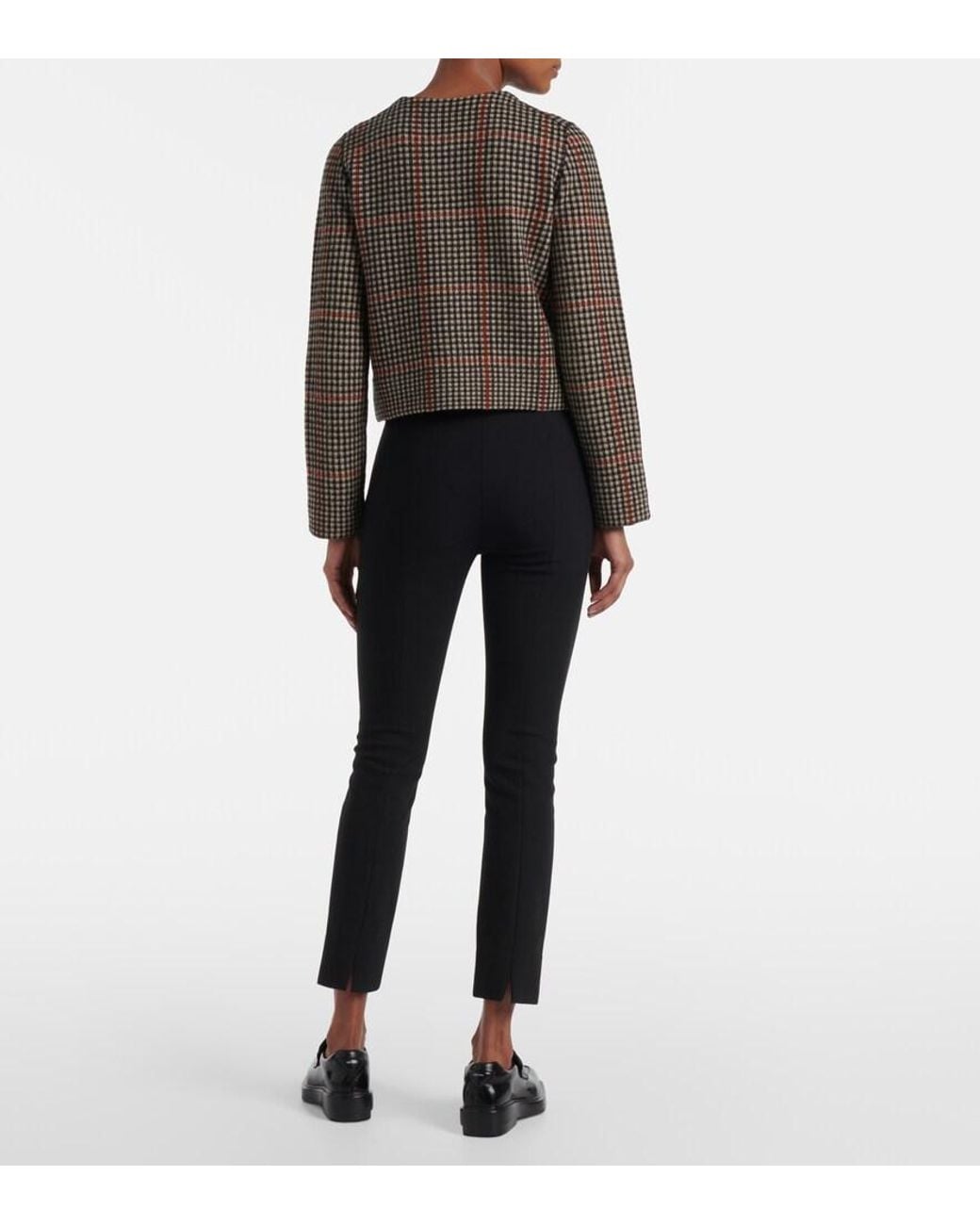 Vince Black Checked Wool Cardigan