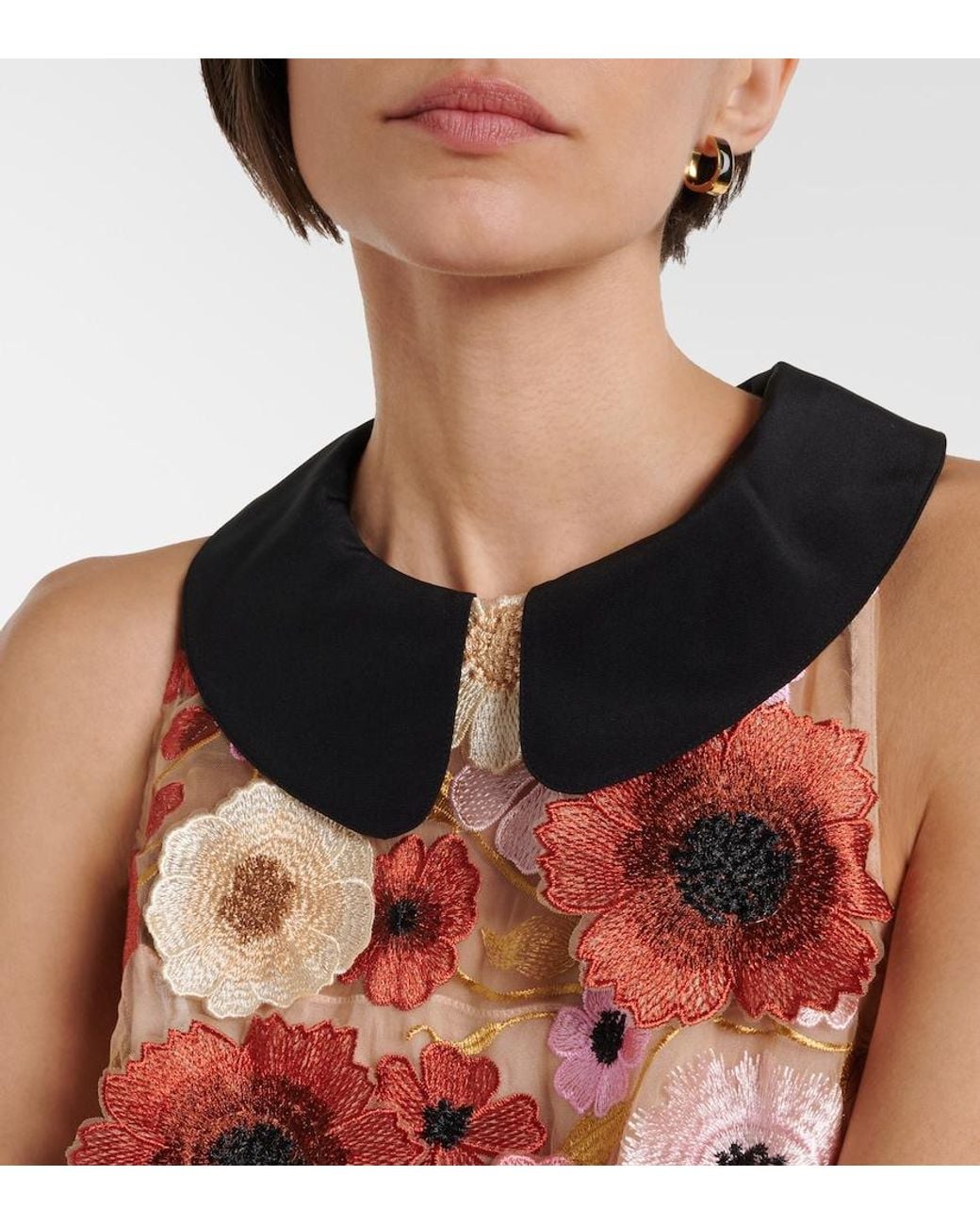 Dorothee Schumacher Pink Blooming Meadow Silk-Trimmed Top