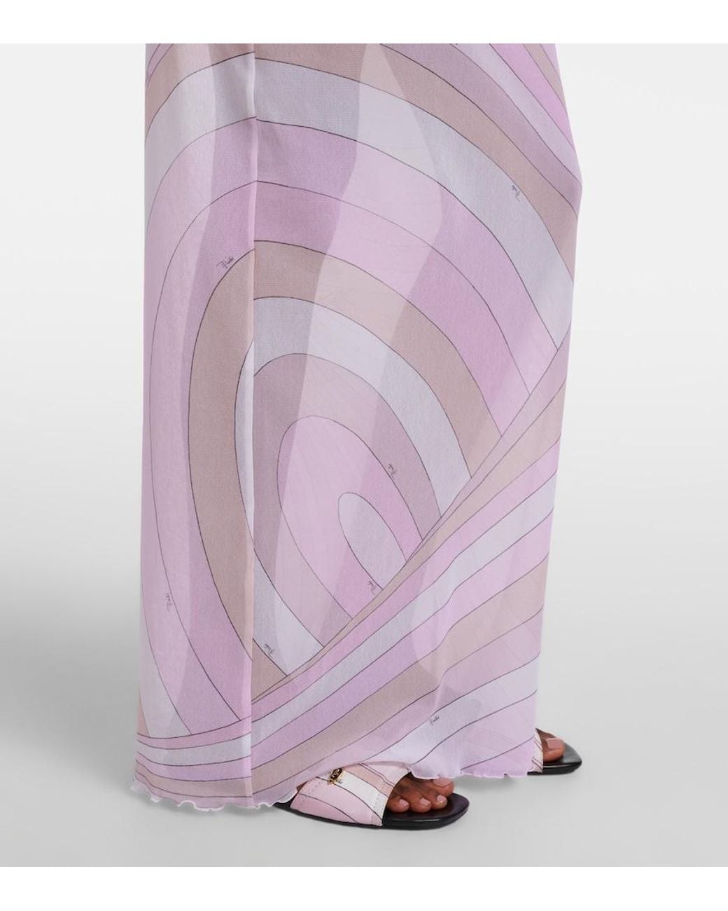 Emilio Pucci Pink Iride Sheer Tulle Maxi Dress