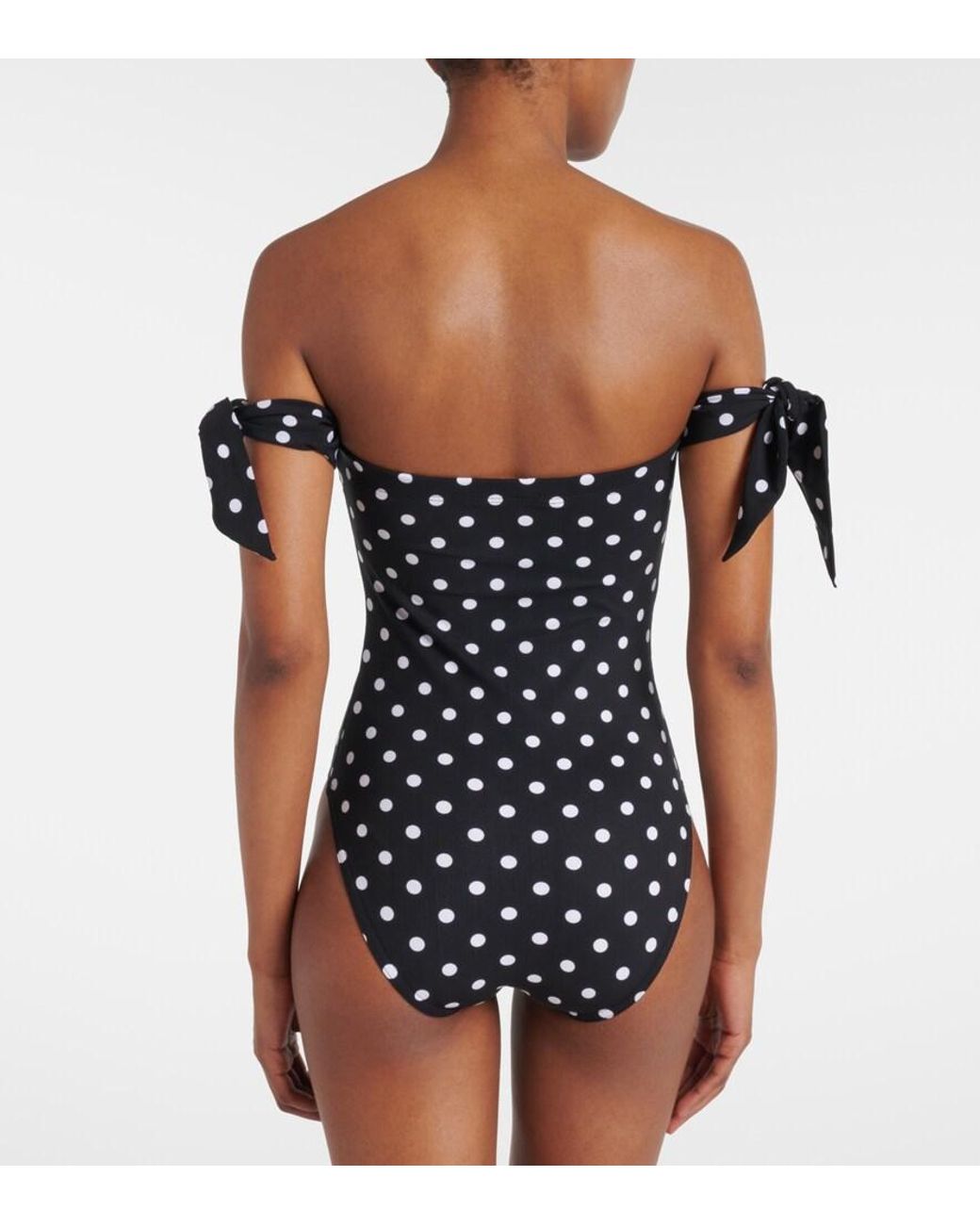 Karla Colletto Black Polka-Dot Swimsuit