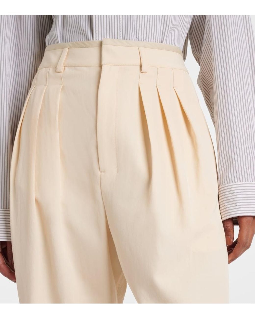 Lemaire Natural Wool-Blend Gabardine Tapered Pants
