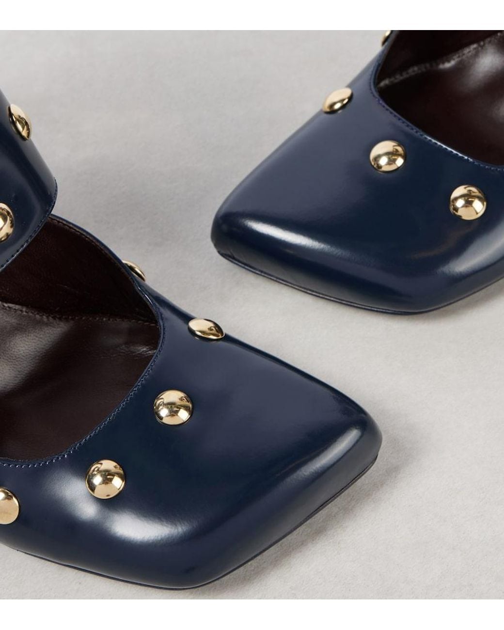 Chloé Blue Jade Studded Leather Pumps