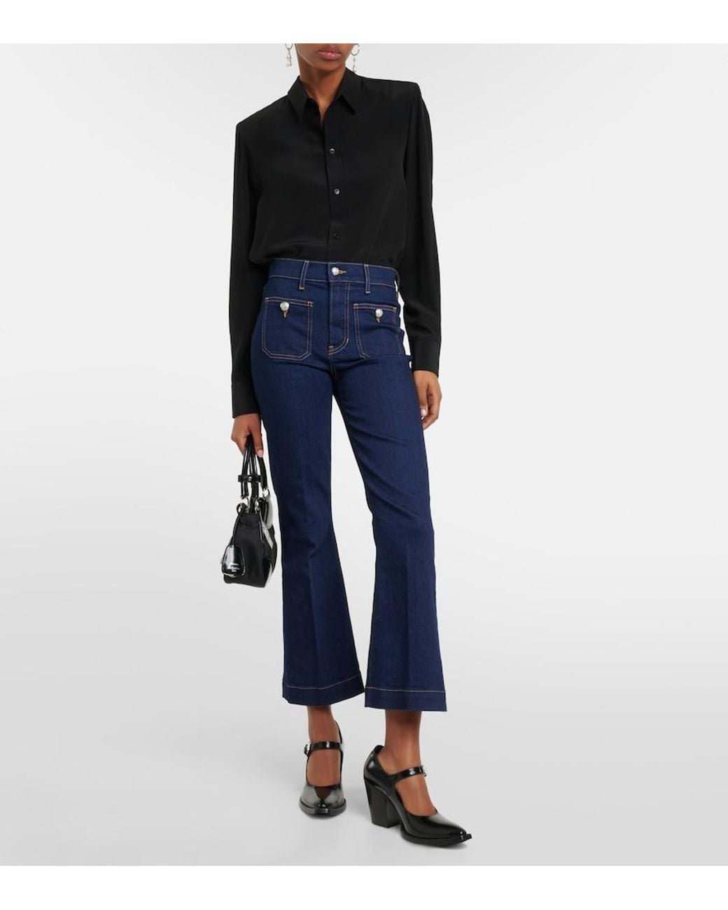 Veronica Beard Blue Cropped Jeans Carson
