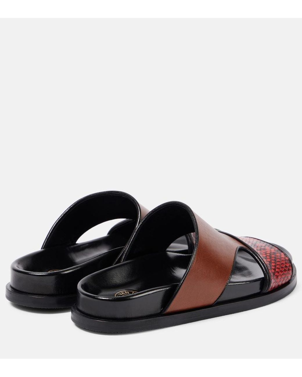 Dries Van Noten Brown Leather Slides