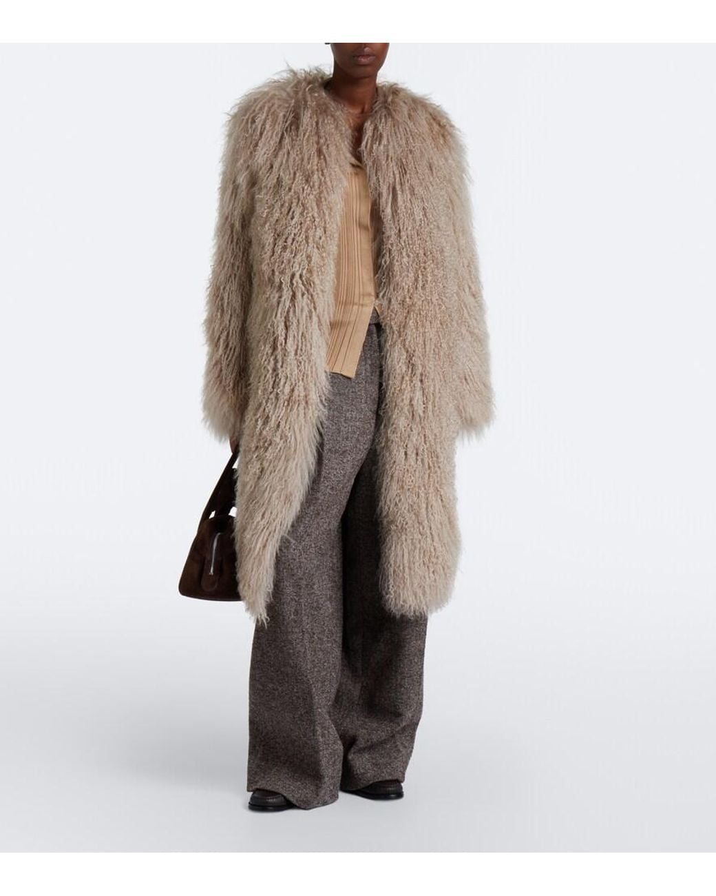 Yves Salomon Natural Shearling Coat