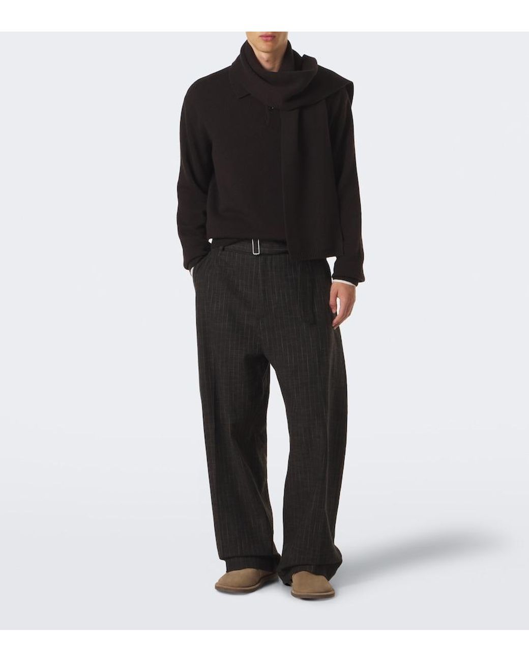Lisa Yang Black Rufus Cashmere Polo Sweater for men