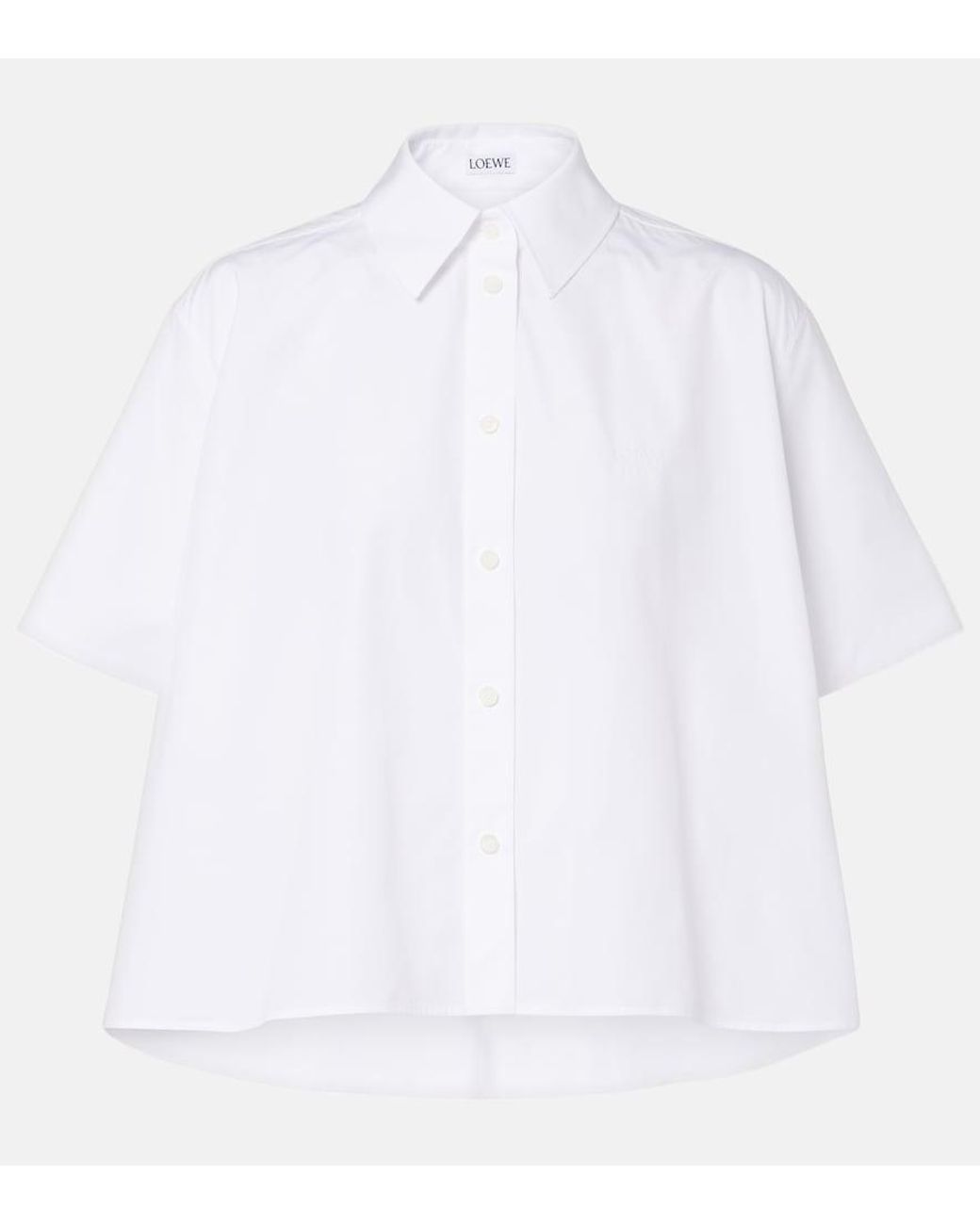 Loewe White Double L Cotton Poplin Shirt