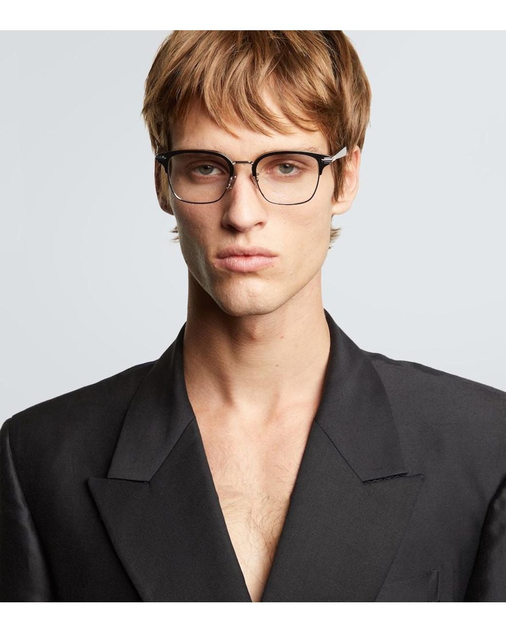Dior Metallic Diorblacksuito S24U Rectangular Glasses for men