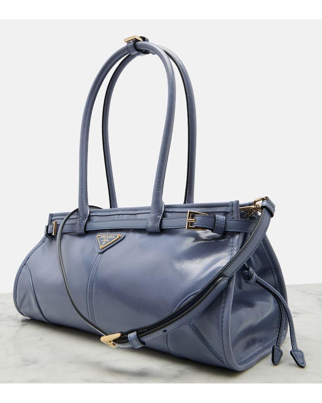 Prada Blue Bonnie Medium Leather Shoulder Bag