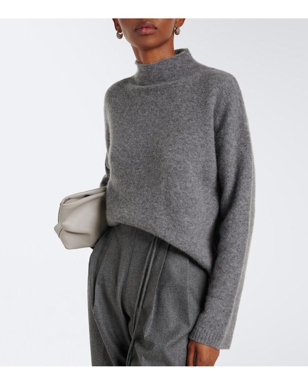Max Mara Gray Cashmere-Blend Sweater