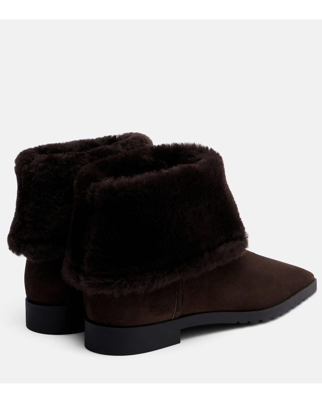 Totême  Black Shearling-Lined Suede Ankle Boots