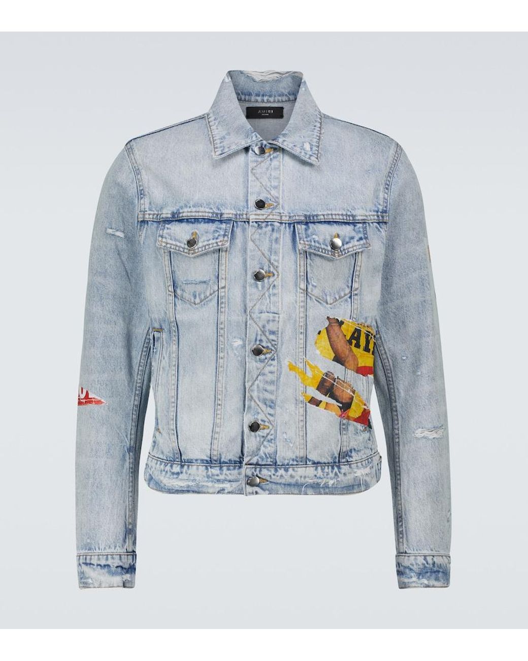 Amiri Blue Playboy Denim Trucker Jacket for men