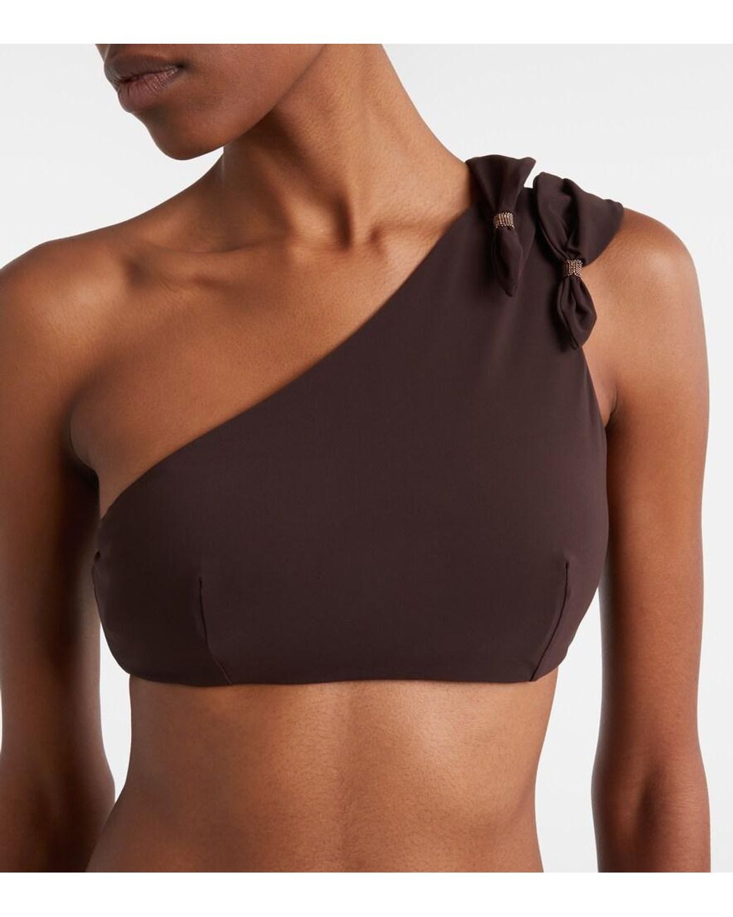 Brunello Cucinelli Brown Bikini-Oberteil Monili
