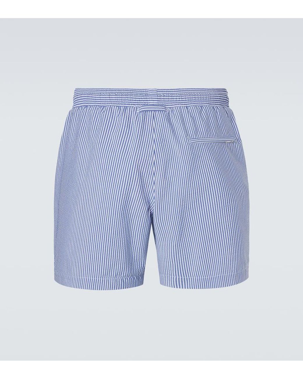 Orlebar Brown Blue Boxer Striped Swim Trunks for men