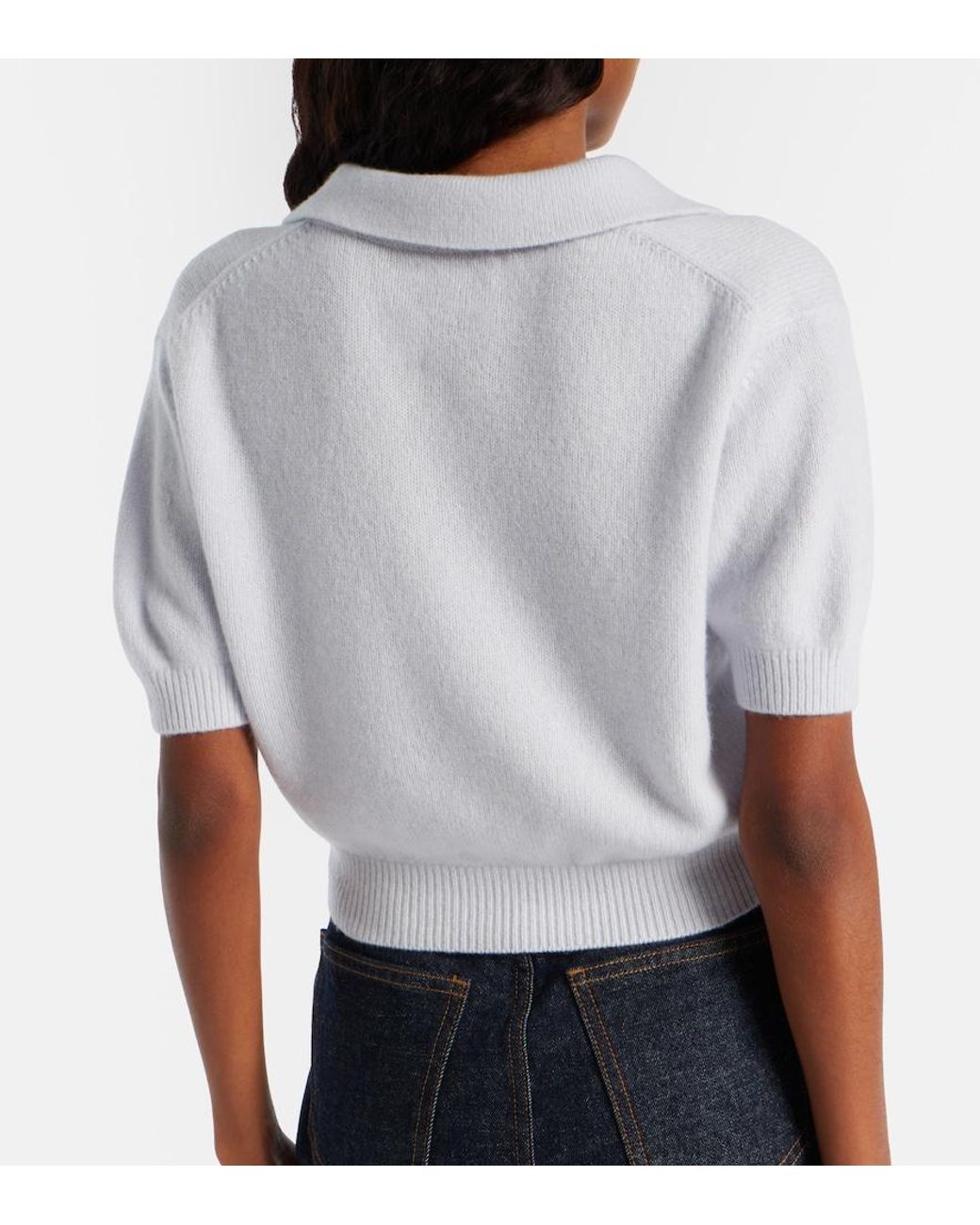 Khaite White Leni Wool And Cashmere Top