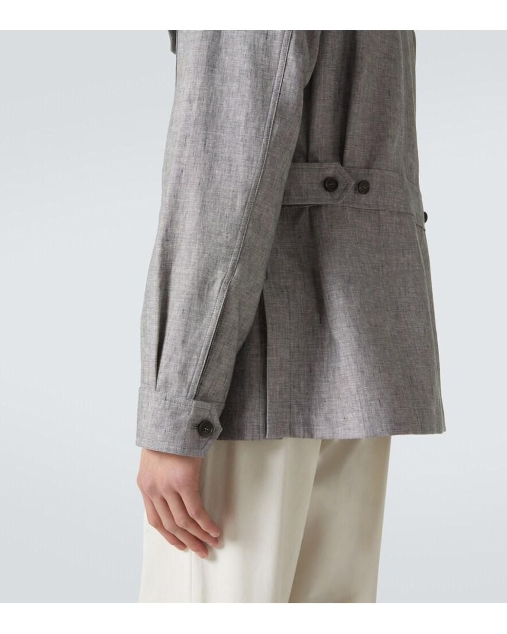 Dunhill Gray Linen Field Jacket for men