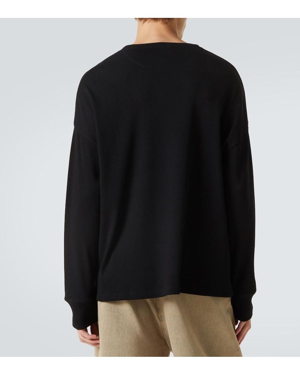 Loewe Blue Anagram Ribbed-Knit Cotton T-Shirt for men