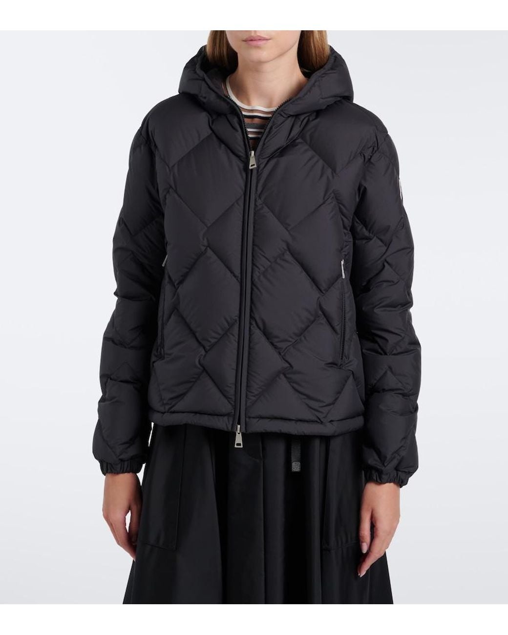 Moncler Black Arvouinne Hooded Quilted Down Jacket