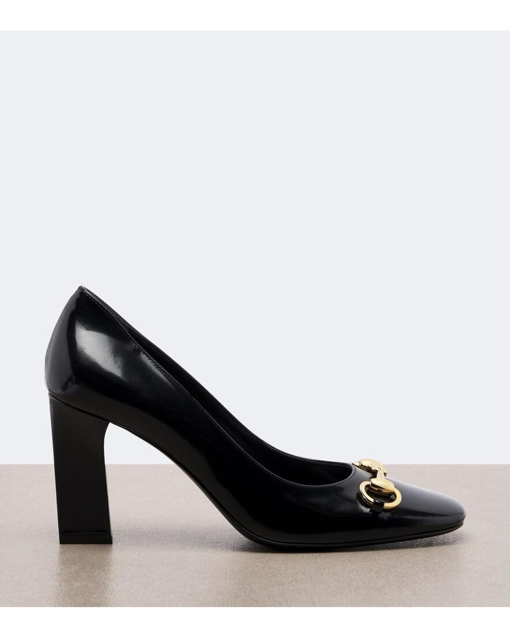 Gucci Blue Signora Horsebit Leather Pumps