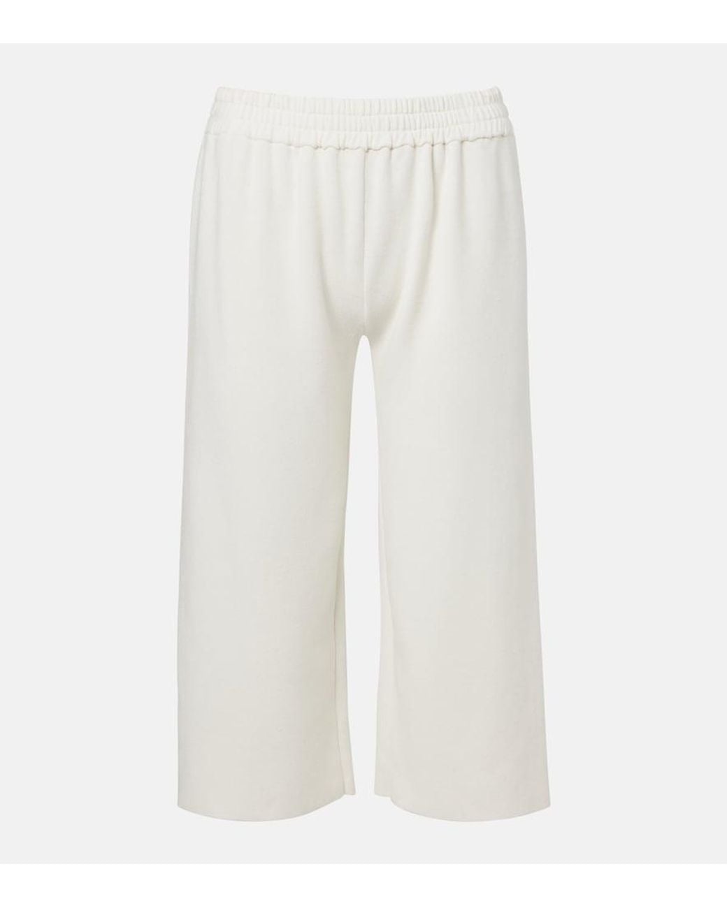 The Row White Ozias Cotton And Silk Cropped Sweatpants