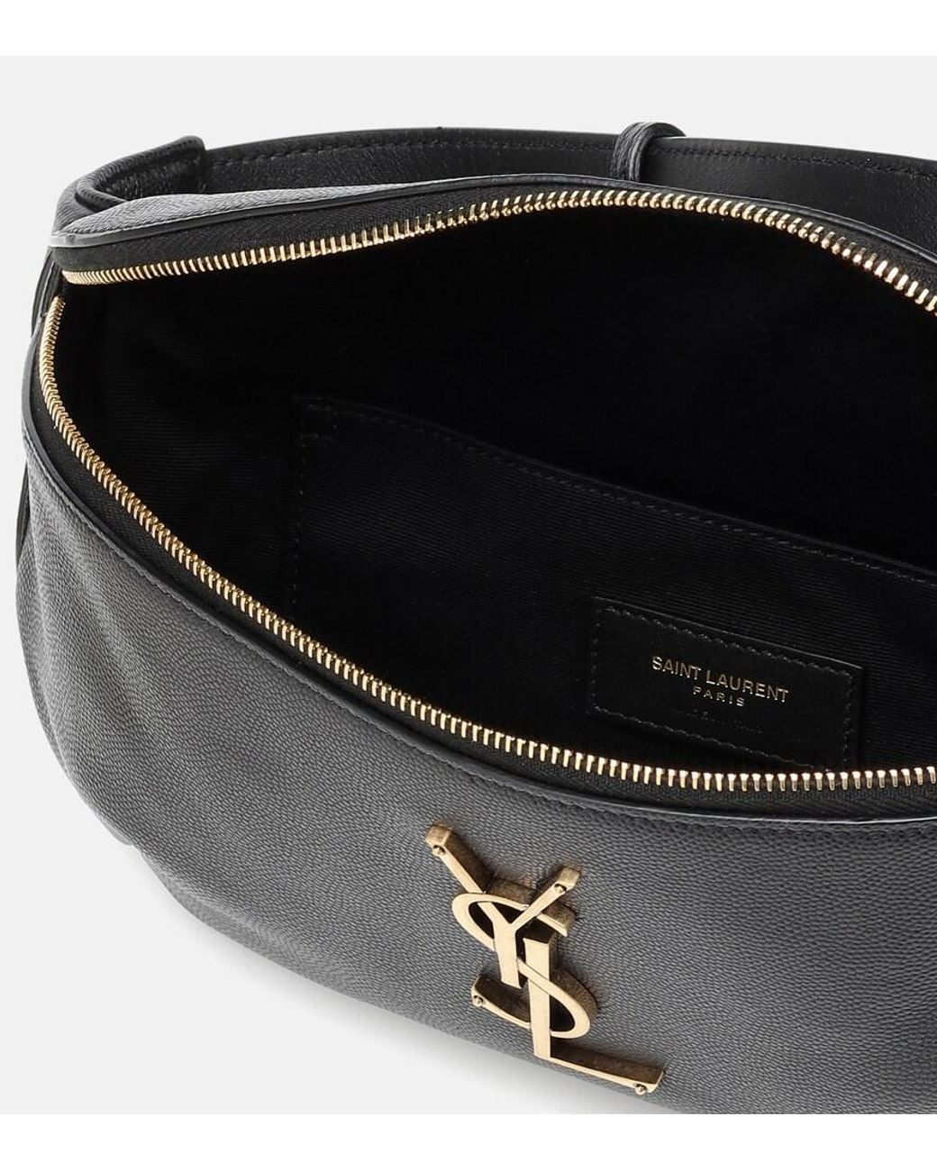 Saint Laurent Black Classic Monogram Leather Belt Bag