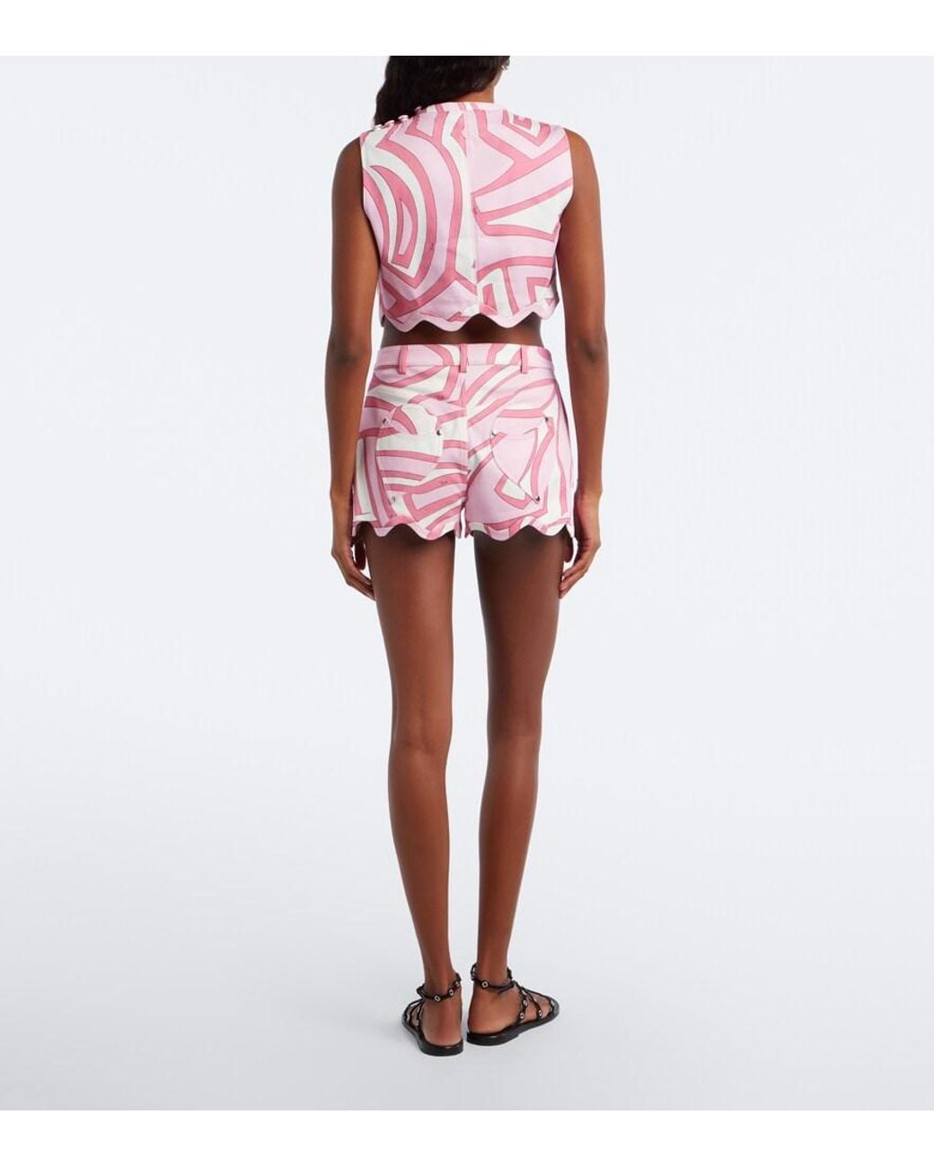 Emilio Pucci Pink Labirinto Cotton-Blend Shorts