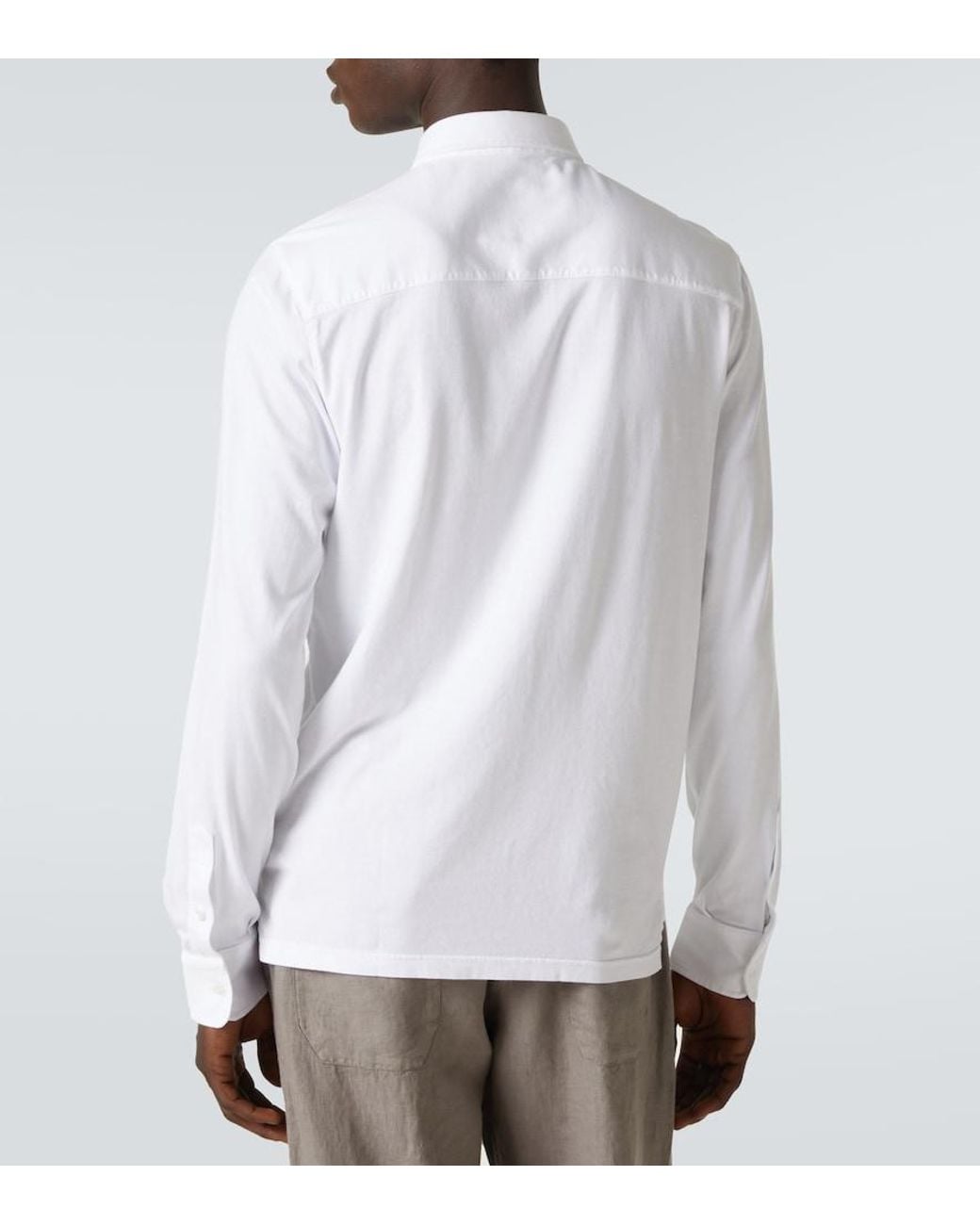 Fedeli White Jason Cotton Jersey Shirt for men