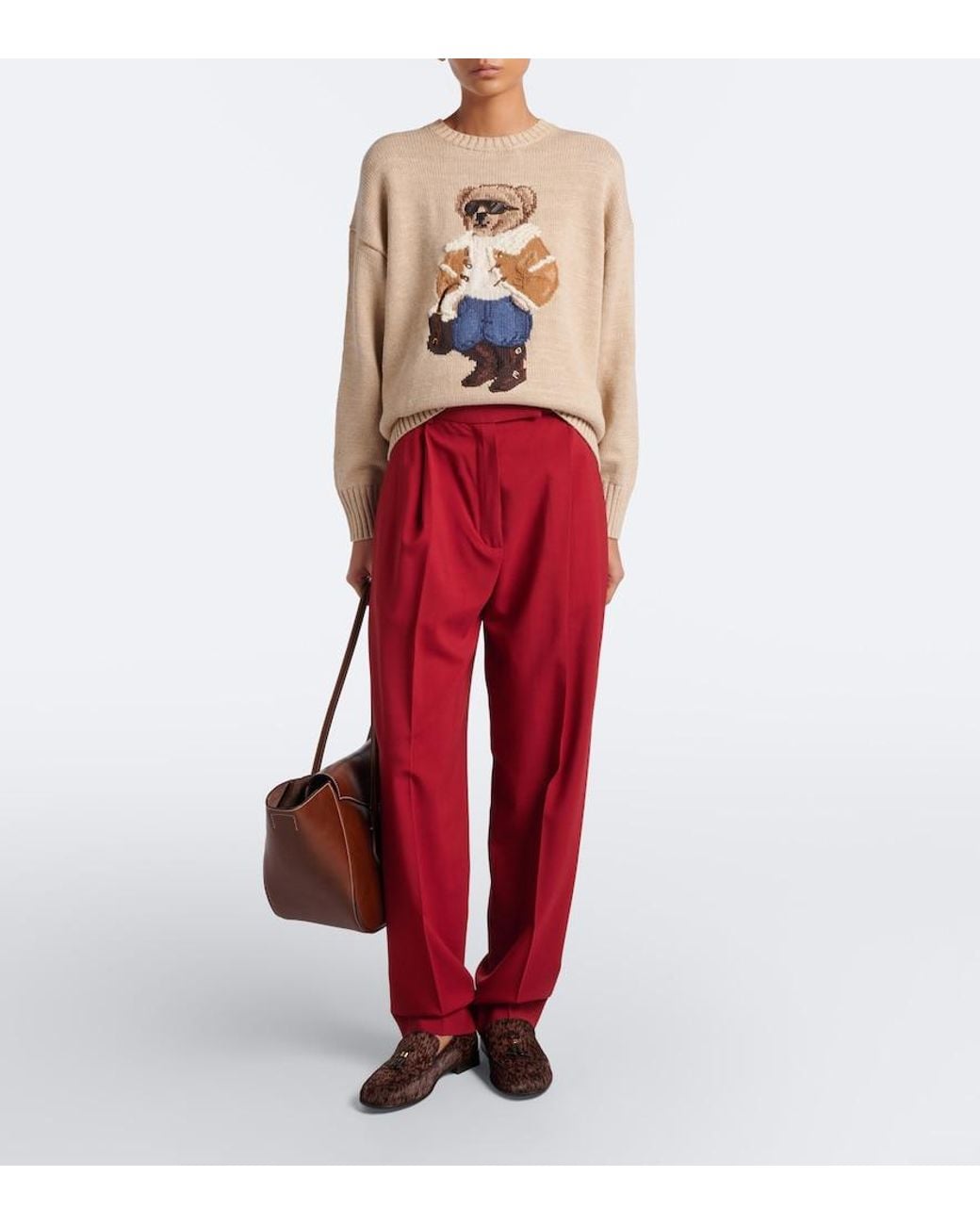 Polo Ralph Lauren Natural Polo Bear Cotton, Wool, And Cashmere Sweater