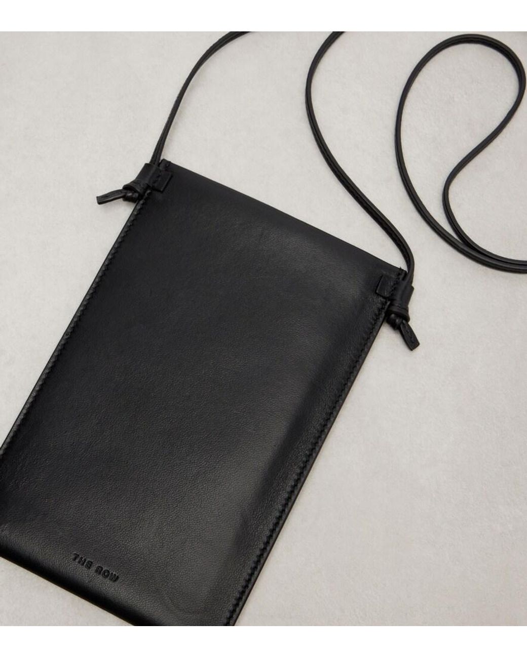 The Row Black Etui Mit Riemen Camie Aus Leder