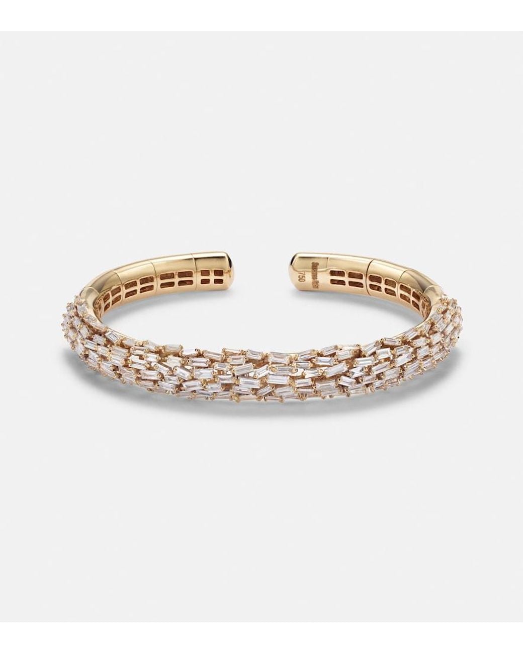 Suzanne Kalan Metallic 18Kt Cuff Bracelet With Diamonds