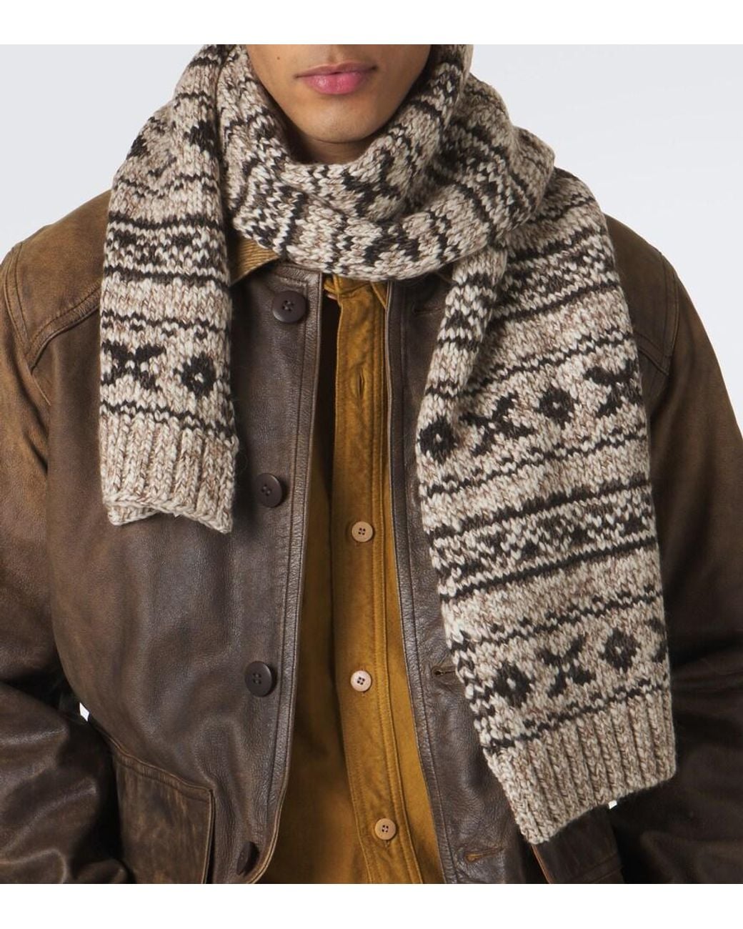 RRL Natural Wool And Cotton-Blend Scarf for men