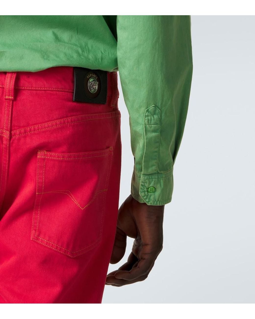 Jeans Rectos Versace de hombre de color Red