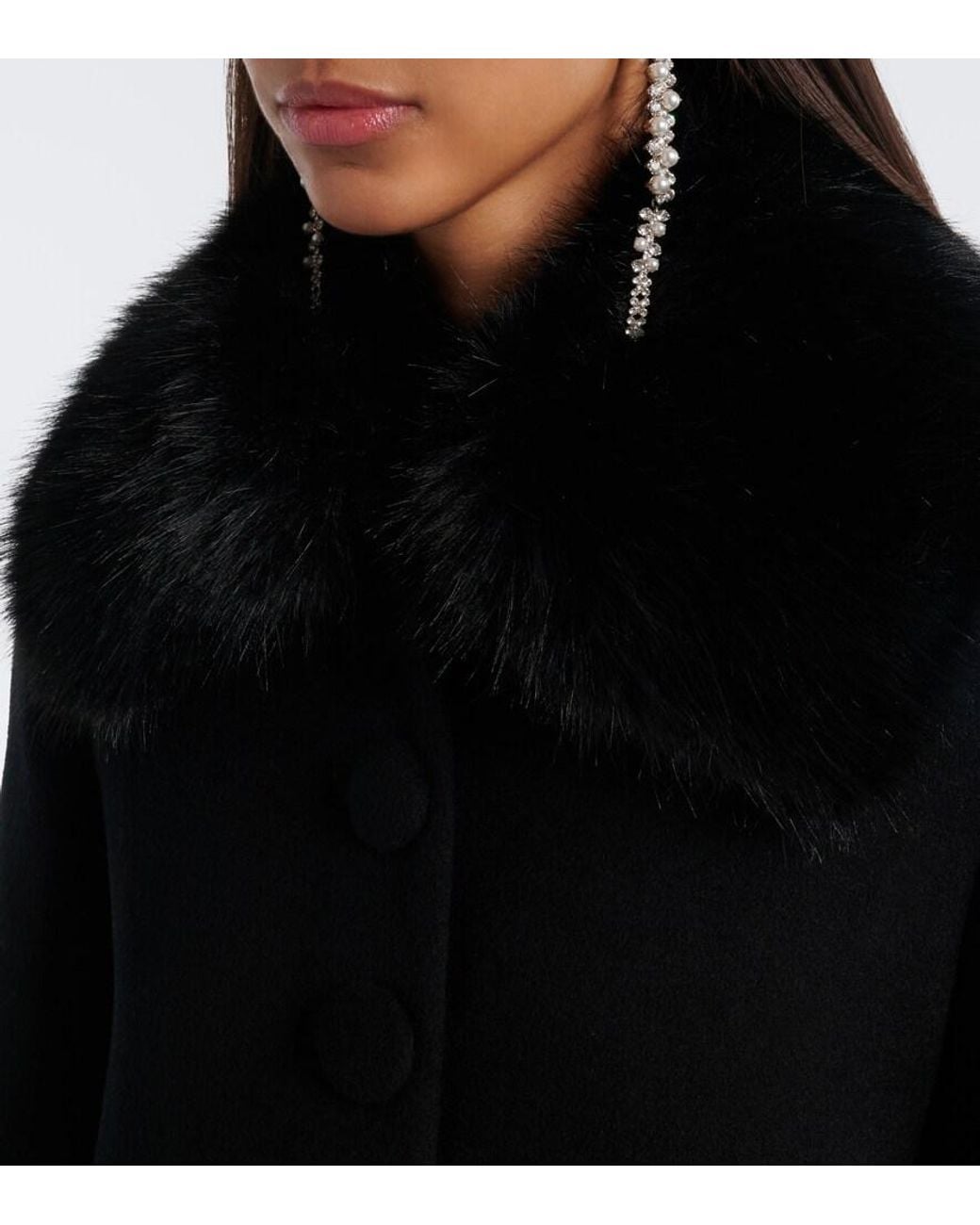 Self-Portrait Black Wool-Blend Jacket
