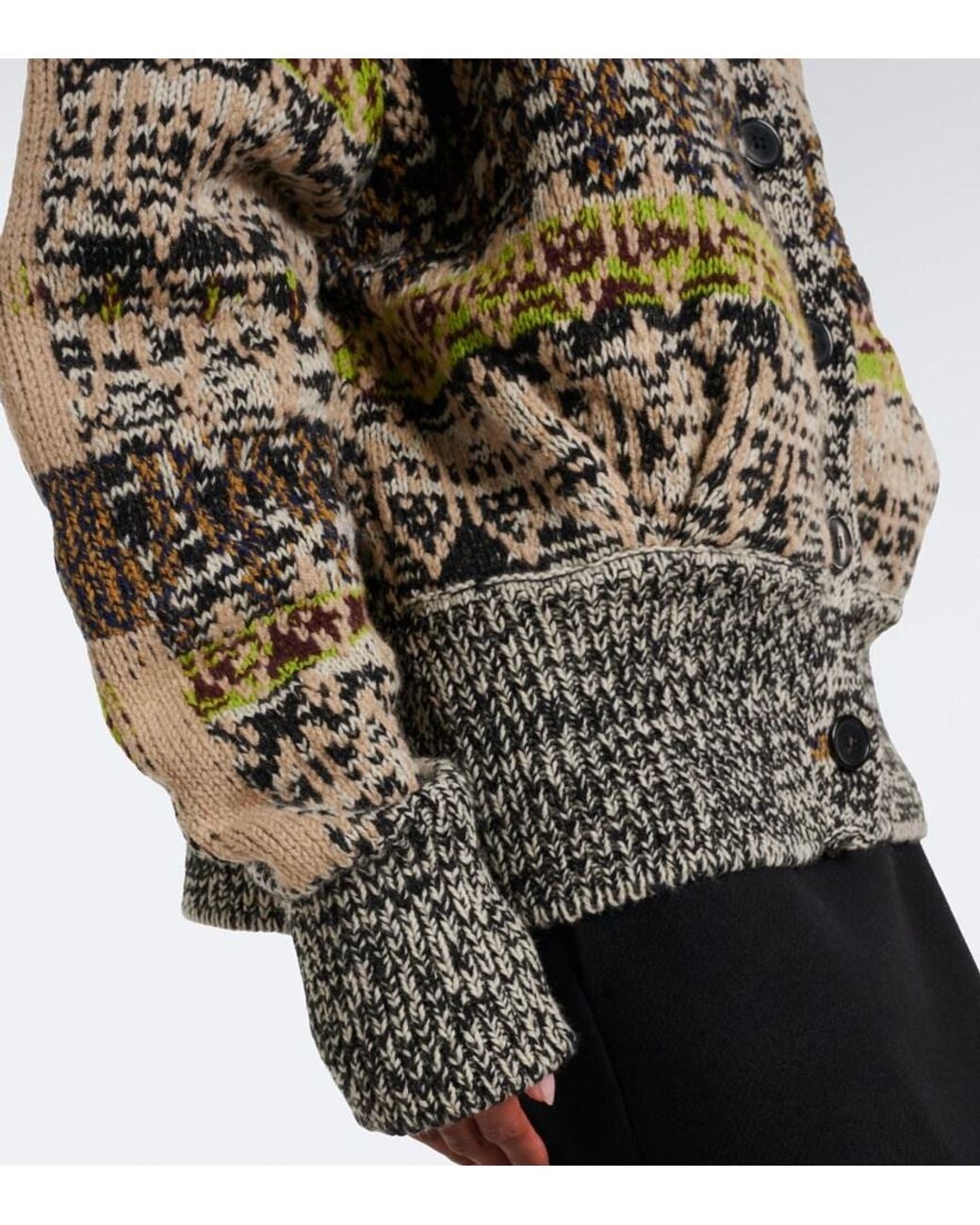 Dries Van Noten Metallic Oversized Wool And Cashmere Jacquard Cardigan
