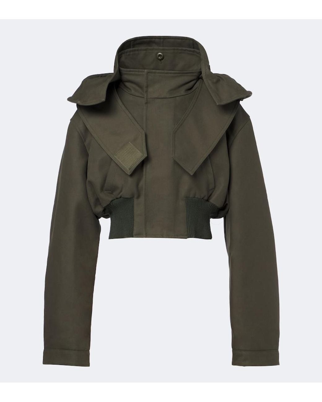 Balenciaga Green Cropped Cotton Jacket