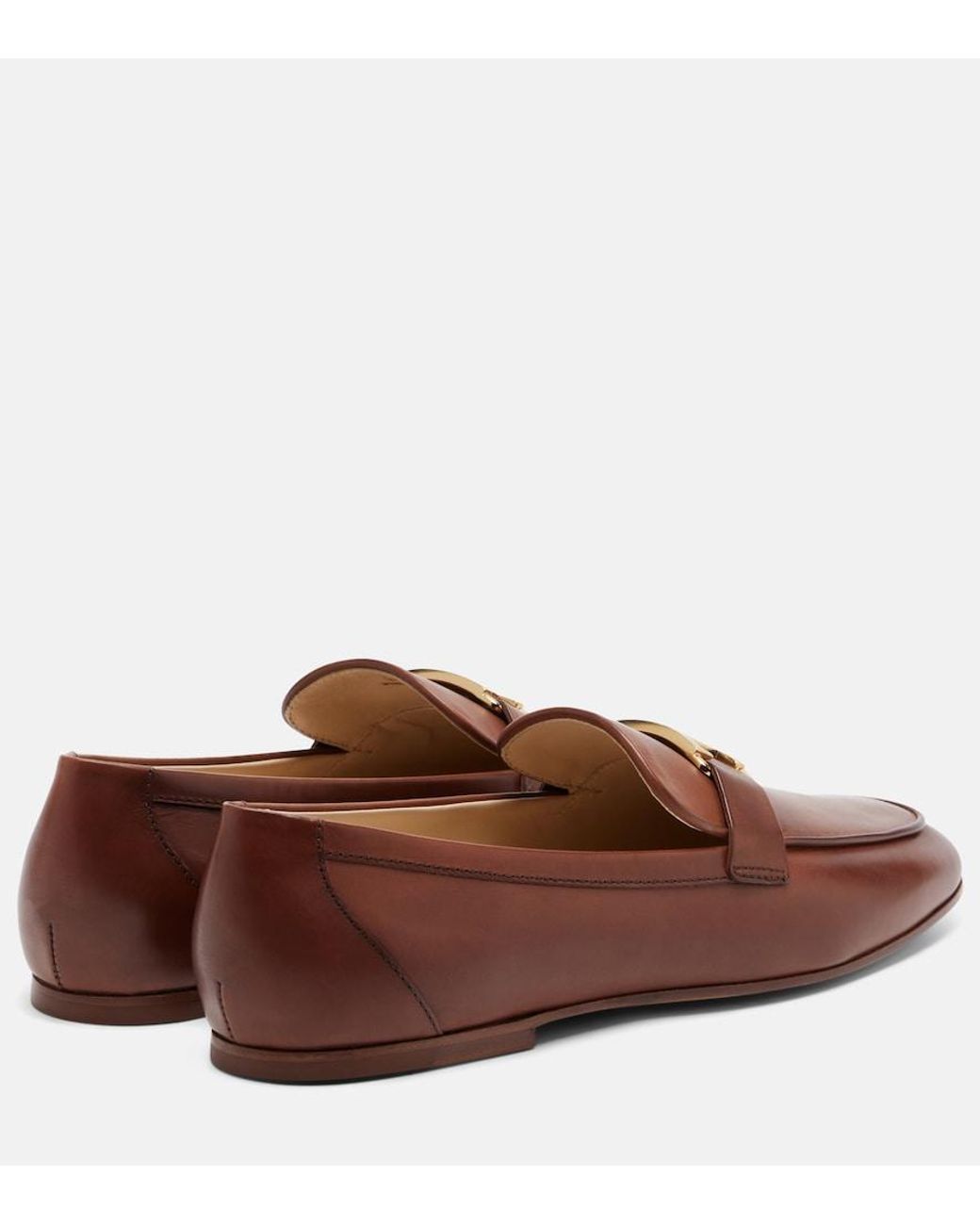 Tod's Brown T Timeless Leather Loafers