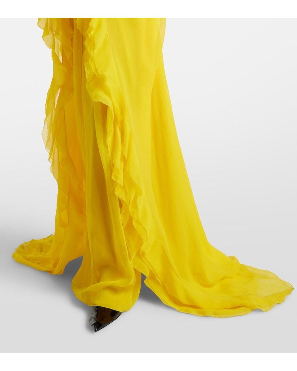 Givenchy Yellow Belted Silk Gown