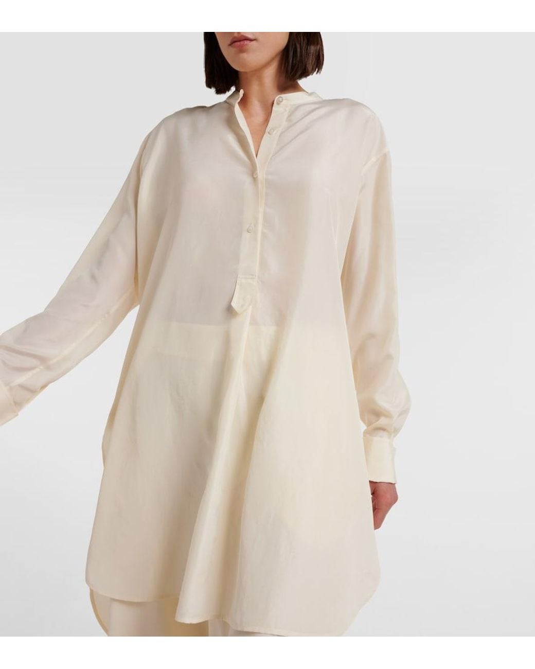 The Row White Eden Silk Shirt