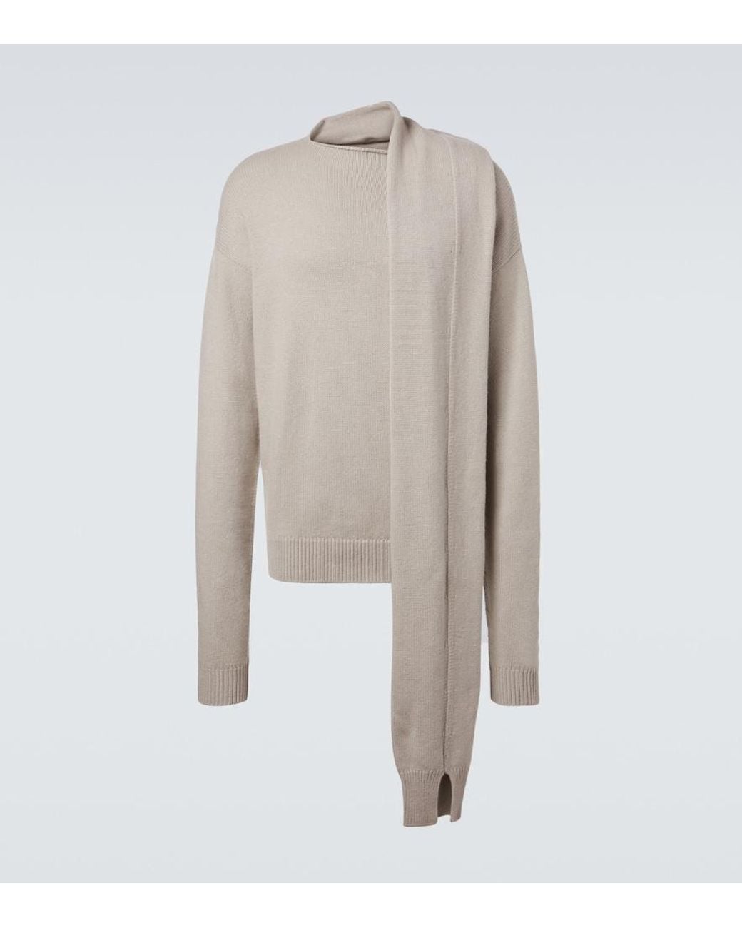 Calvin Klein Natural Rex Scarf-Detail Cashmere Sweater for men
