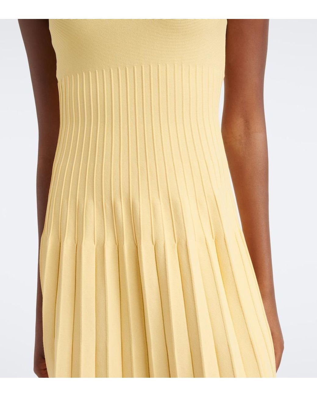 Staud Yellow Ellison Pleated Maxi Dress