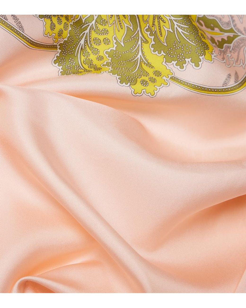 LaDoubleJ Yellow Fringed Printed Silk Twill Scarf