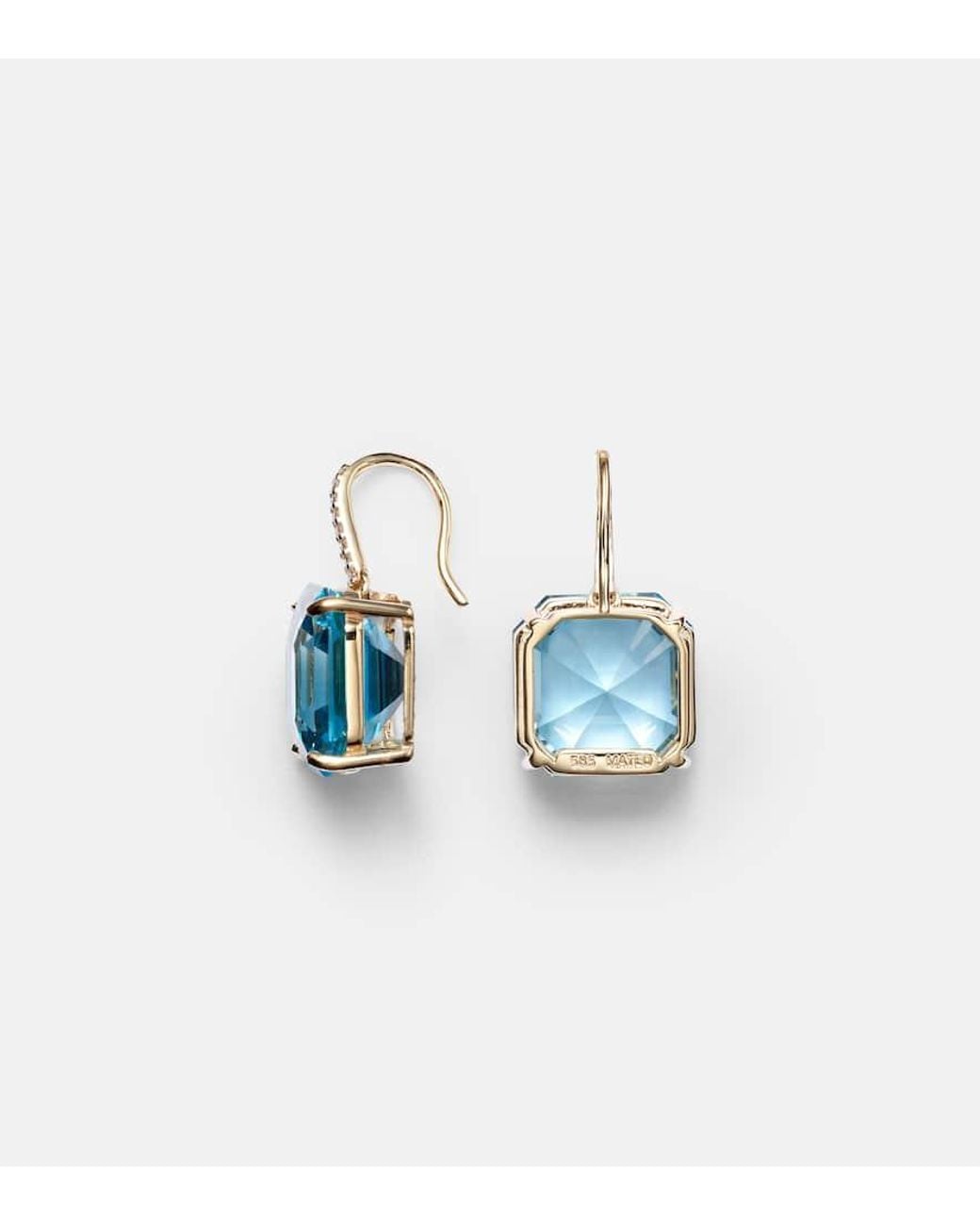 Mateo Blue 14Kt Earrings With Topaz And Diamonds