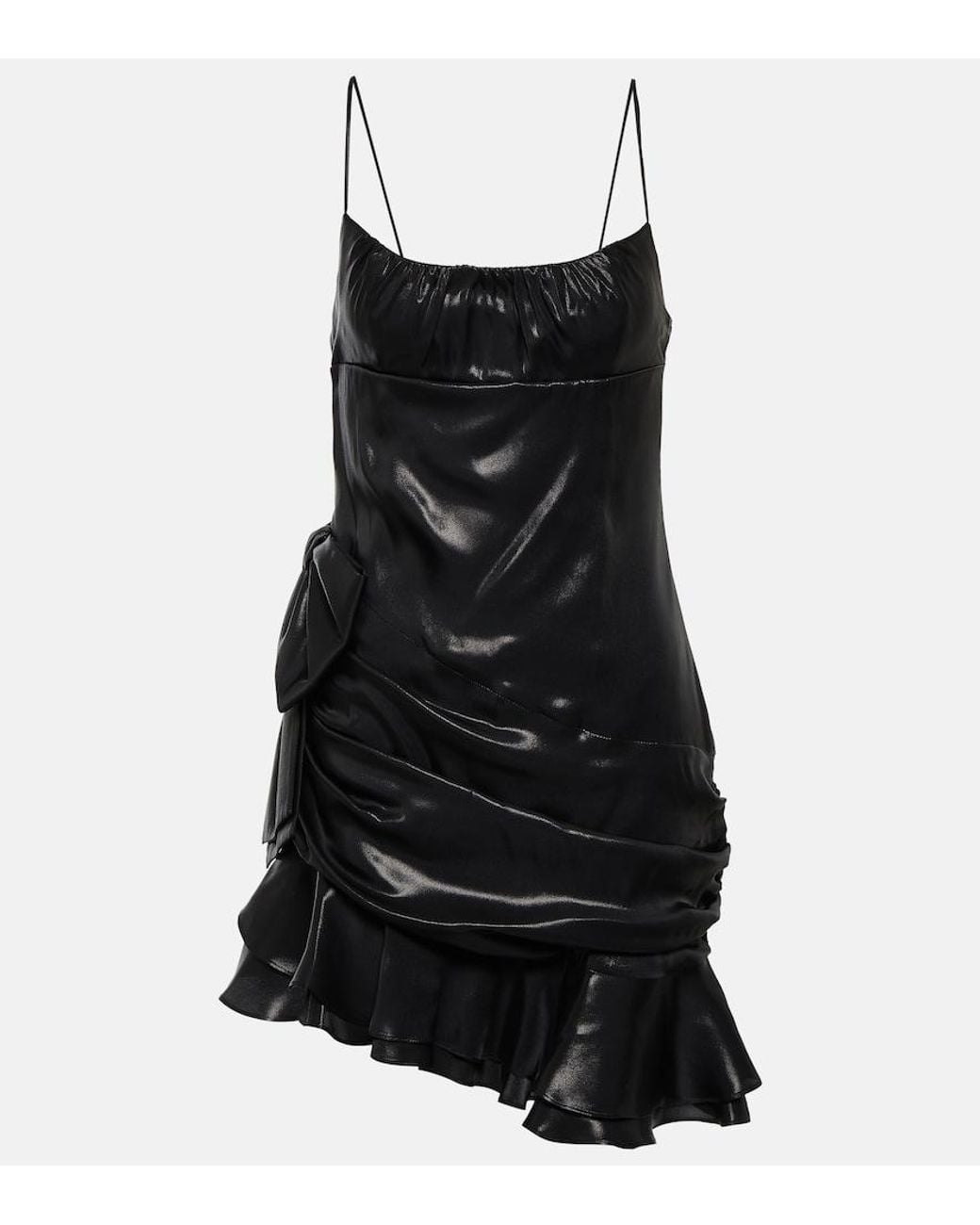 Alessandra Rich Black Draped Minidress