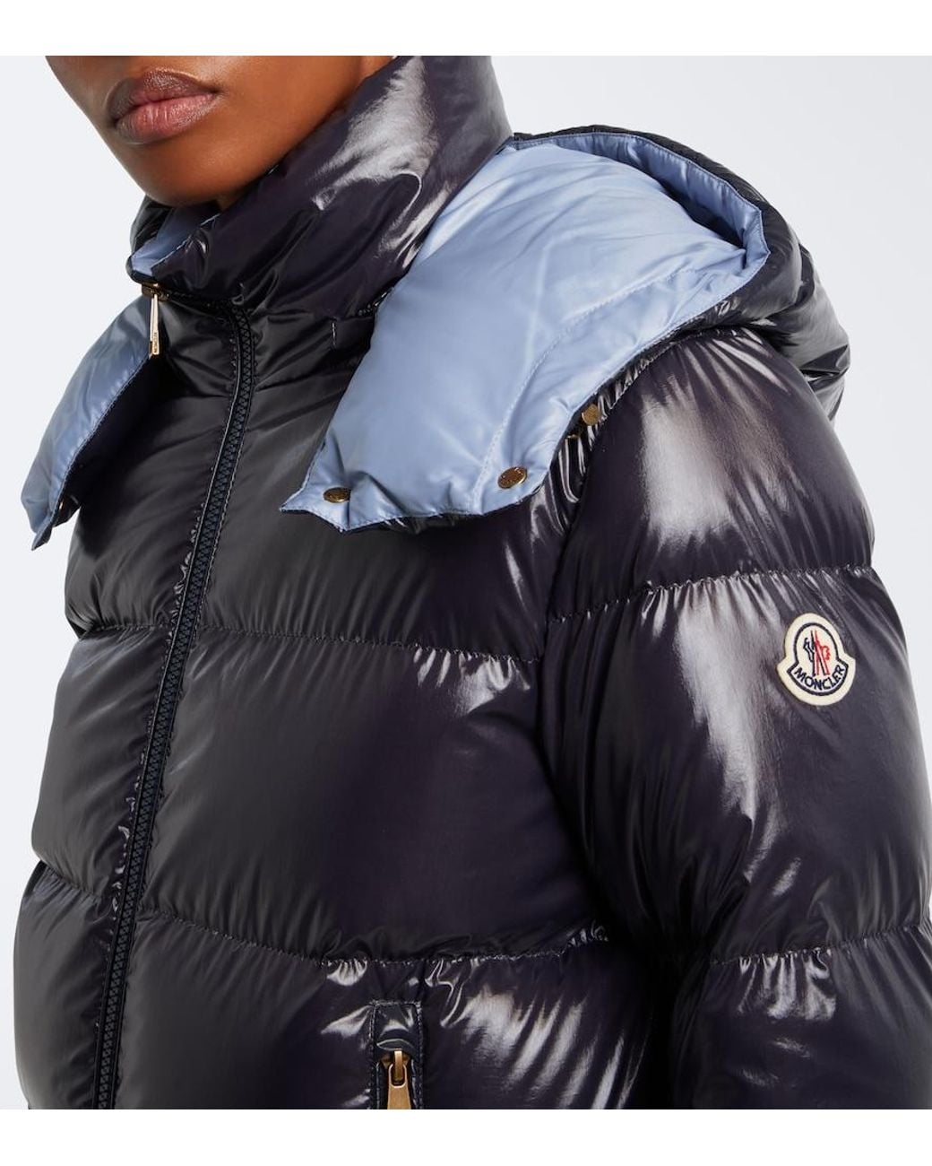 Moncler Blue Niveole Hooded Down Jacket